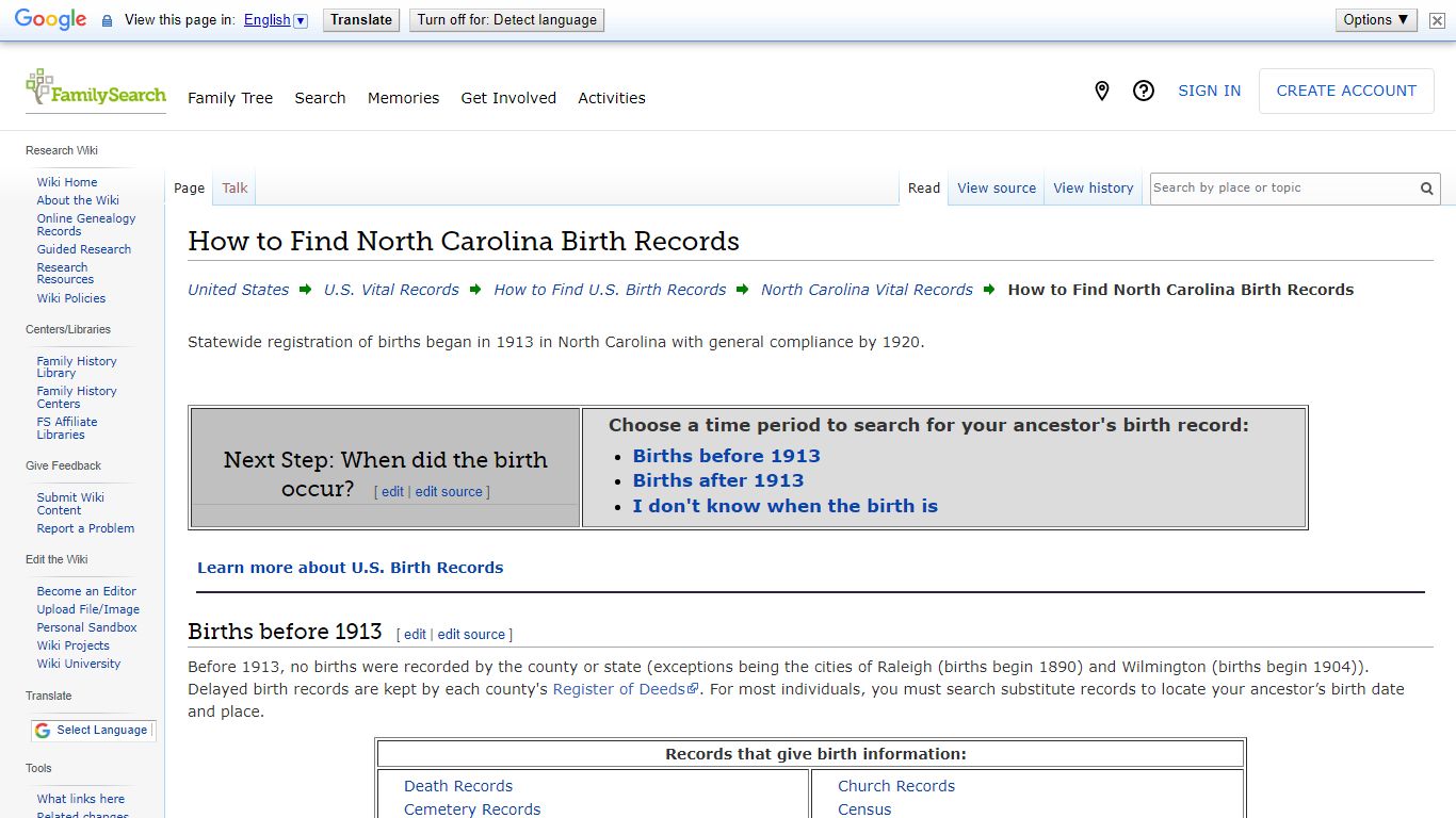 How to Find North Carolina Birth Records • FamilySearch